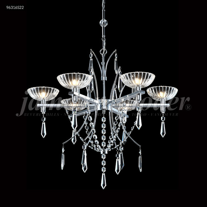 James R. Moder 96316S22 Six Light Chandelier, Silver