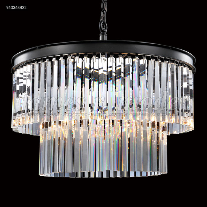 James R. Moder 96336SB22 Eight Light Chandelier, Satin Black