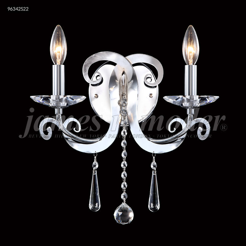 James R. Moder 96342S22 Two Light Wall Sconce, Silver
