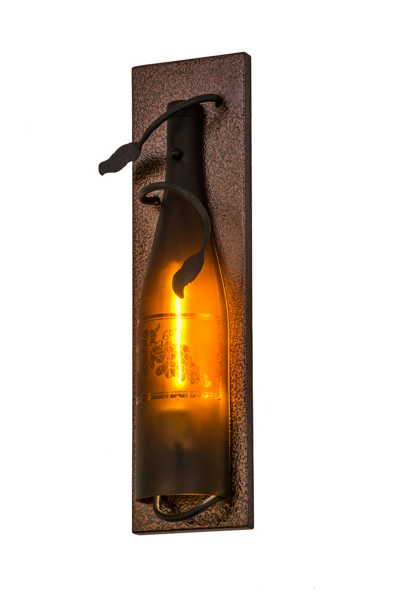 Meyda Tiffany 113003 One Light Wall Sconce, Black Metal,Copper Vein