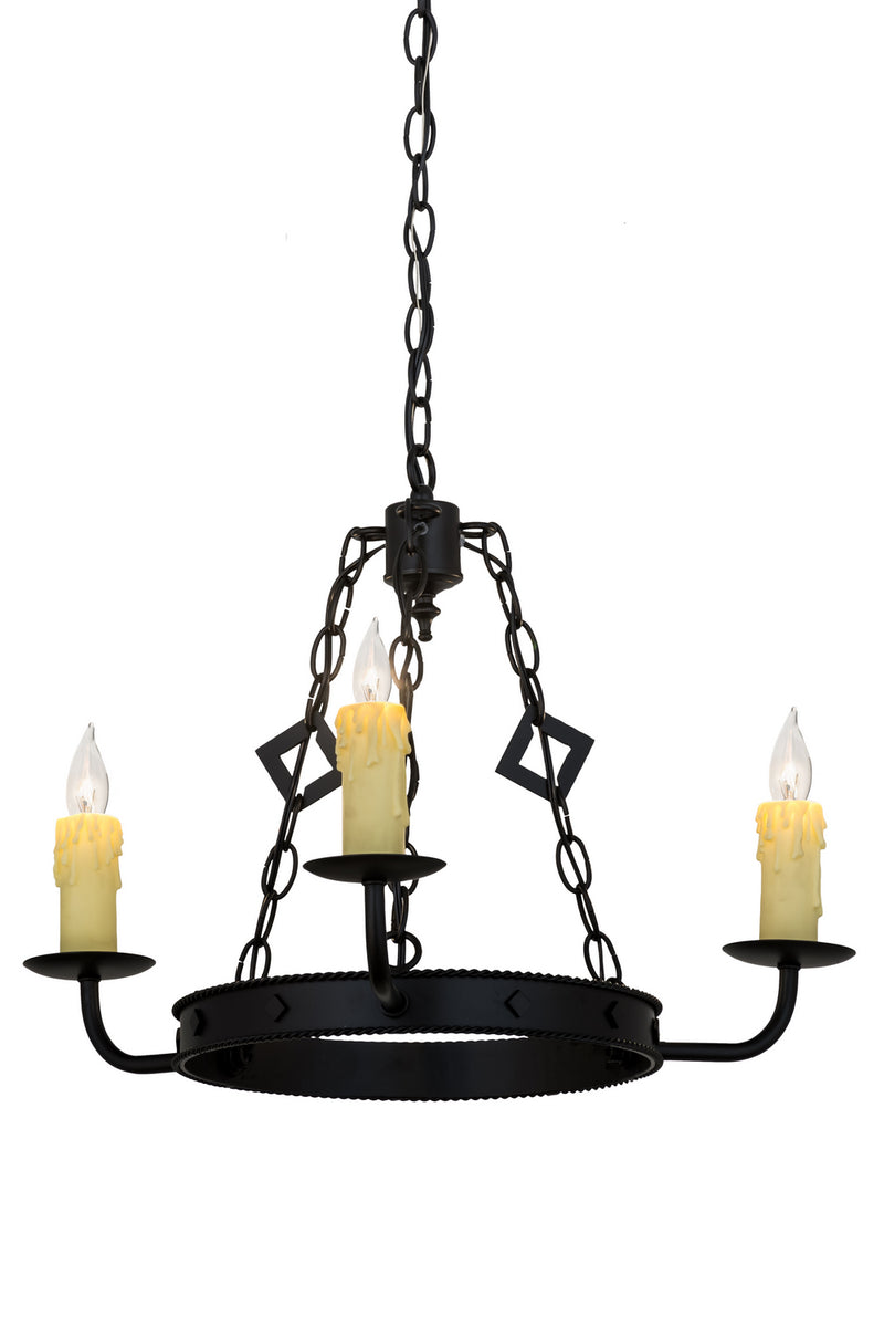 Meyda Tiffany 115232 Three Light Chandelier, Blackwash