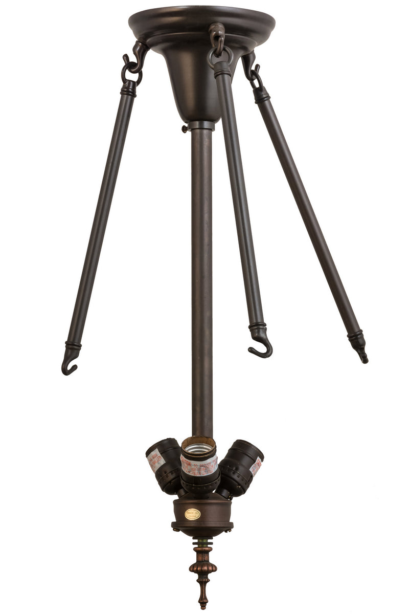 Meyda Tiffany 115266 Three Light Semi Flush w/Rods Hardware, Craftsman Brown