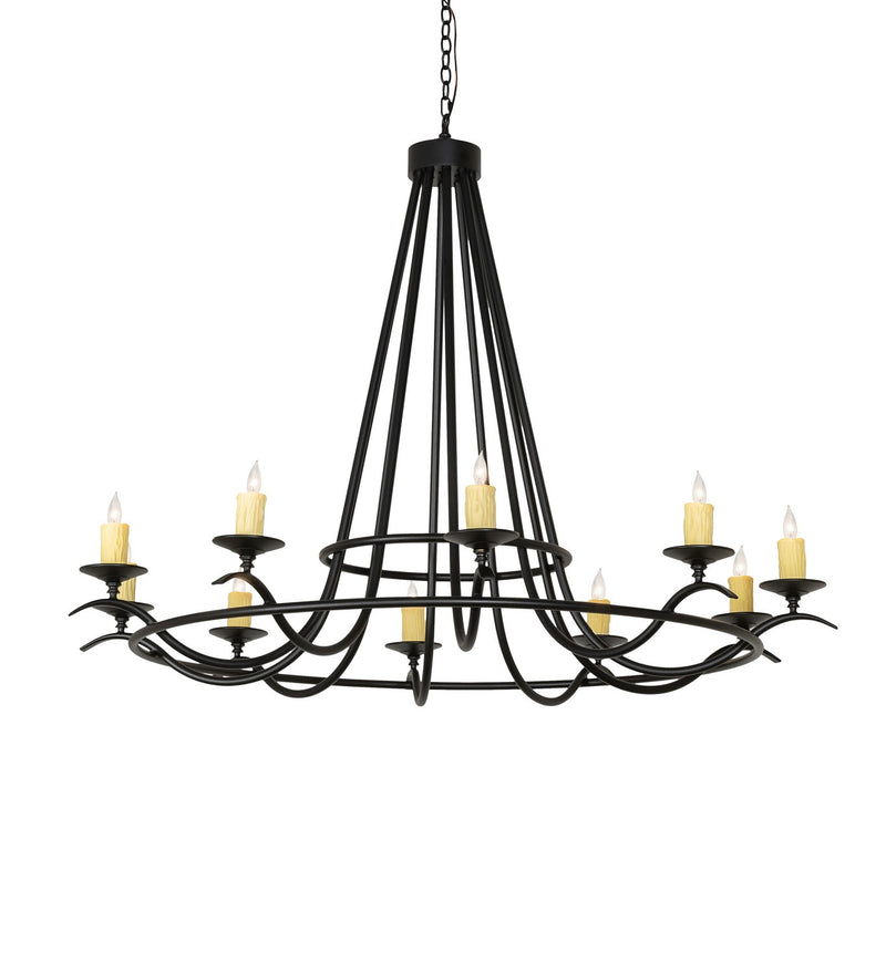 Meyda Tiffany 117545 Ten Light Chandelier, Textured Black