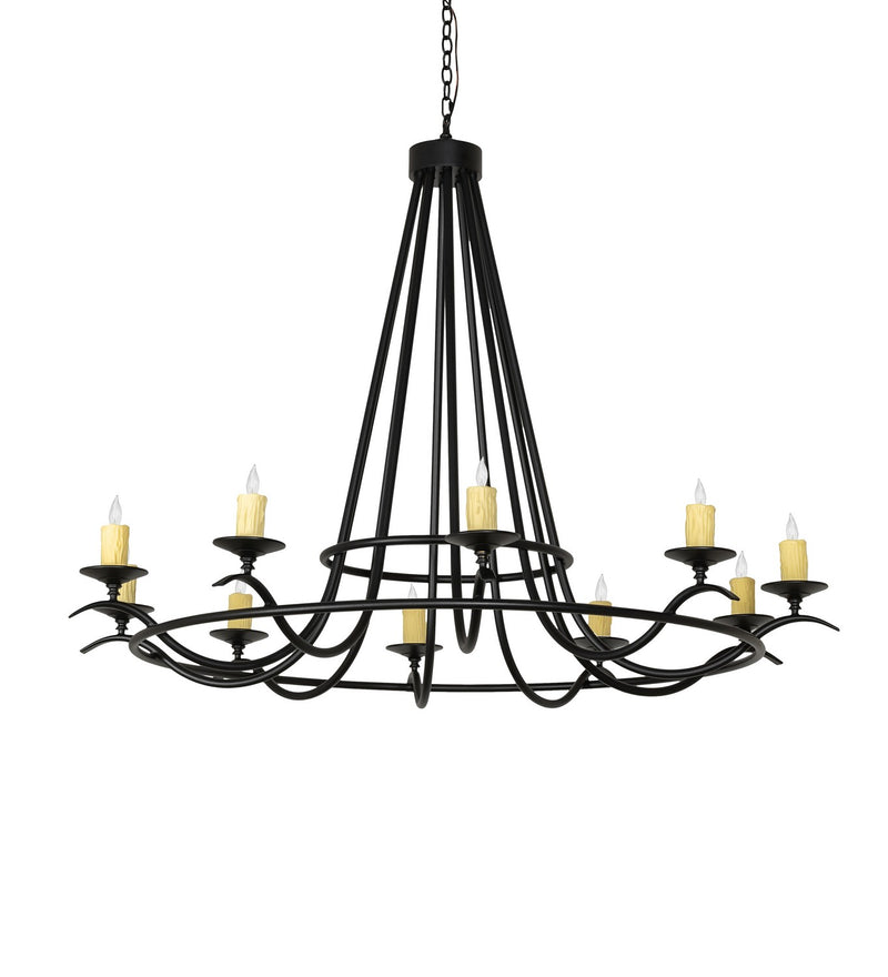 Meyda Tiffany 117545 Ten Light Chandelier, Textured Black