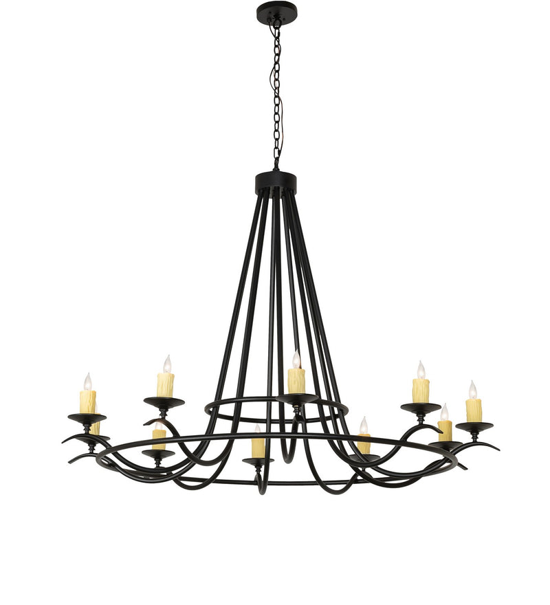 Meyda Tiffany 117545 Ten Light Chandelier, Textured Black