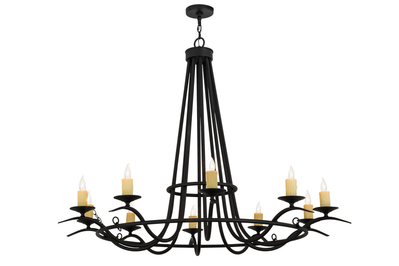 Meyda Tiffany 117545 Ten Light Chandelier, Textured Black