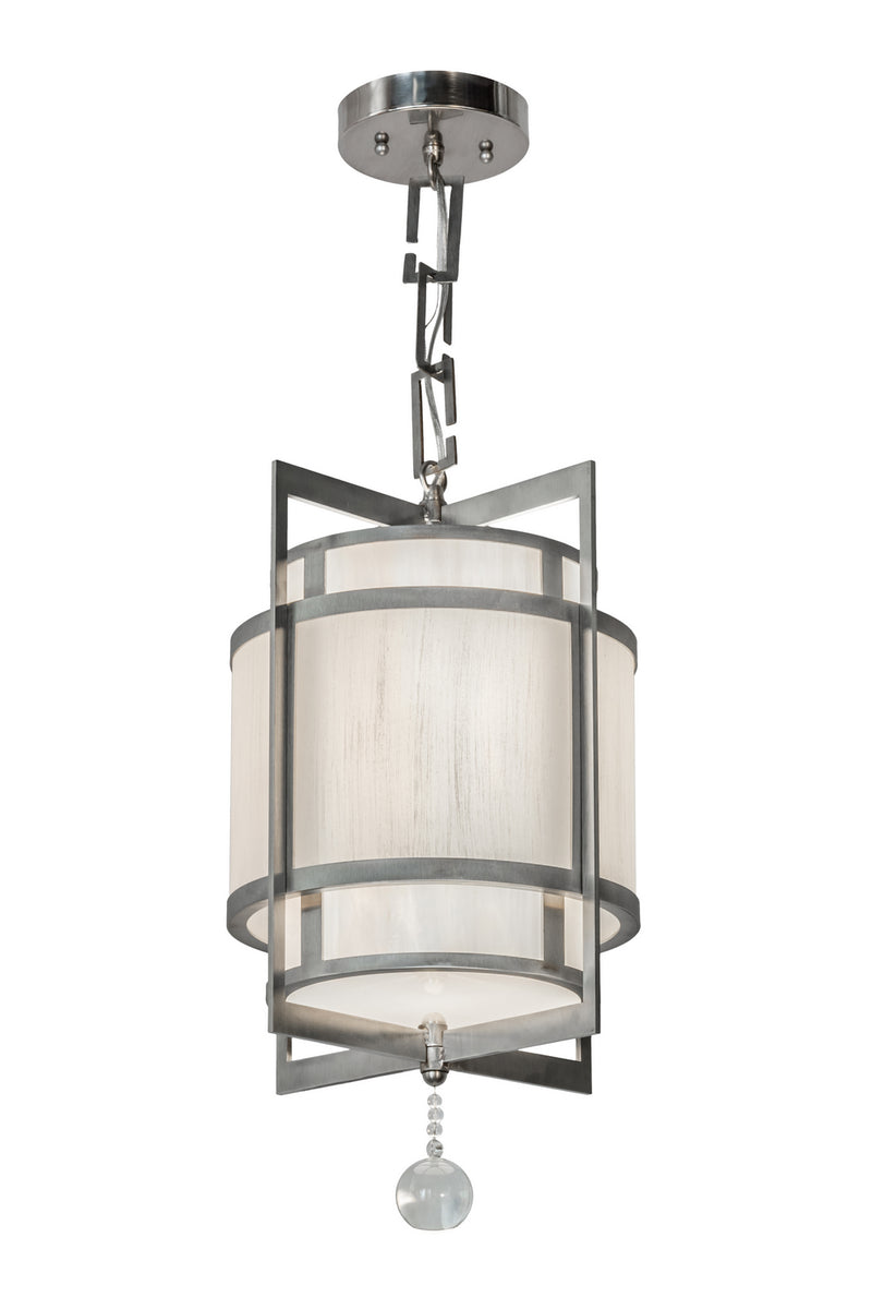 Meyda Tiffany 162159 One Light Pendant, Brushed Stainless Steel