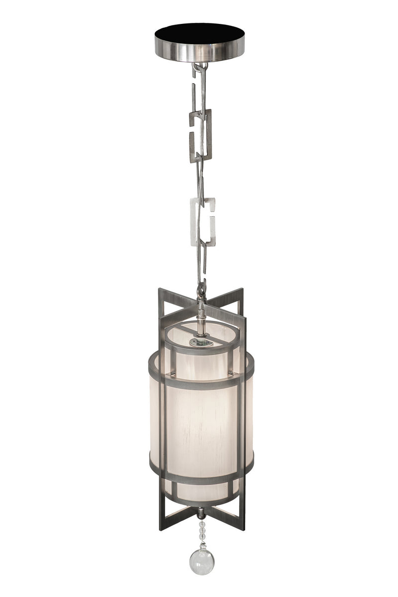 Meyda Tiffany 162163 One Light Pendant, Brushed Stainless Steel