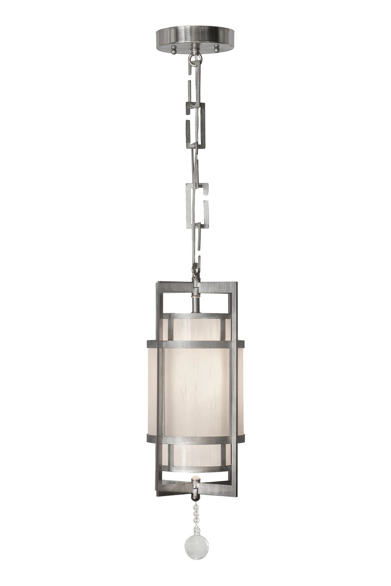 Meyda Tiffany 162163 One Light Pendant, Brushed Stainless Steel