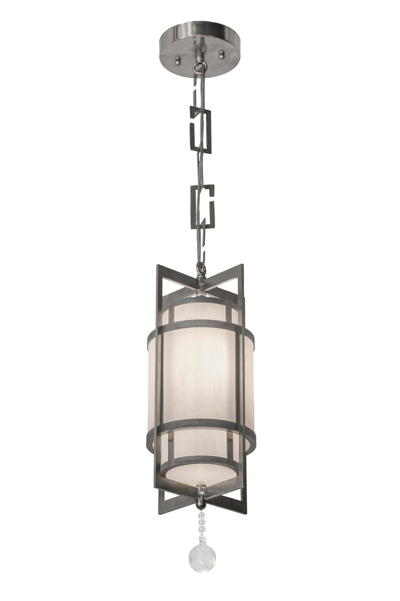 Meyda Tiffany 162163 One Light Pendant, Brushed Stainless Steel