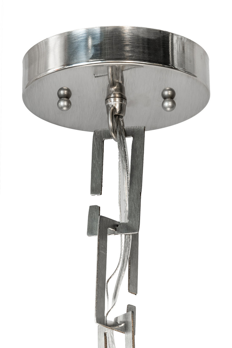 Meyda Tiffany 162163 One Light Pendant, Brushed Stainless Steel