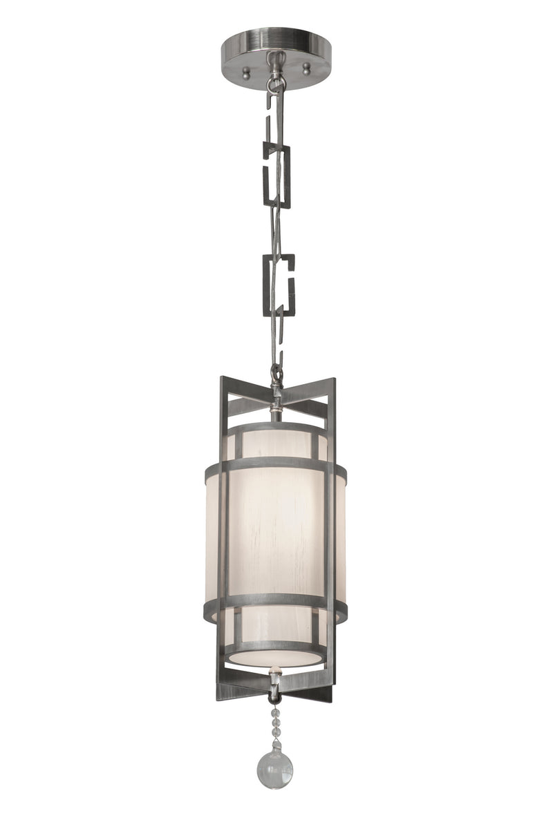 Meyda Tiffany 162163 One Light Pendant, Brushed Stainless Steel