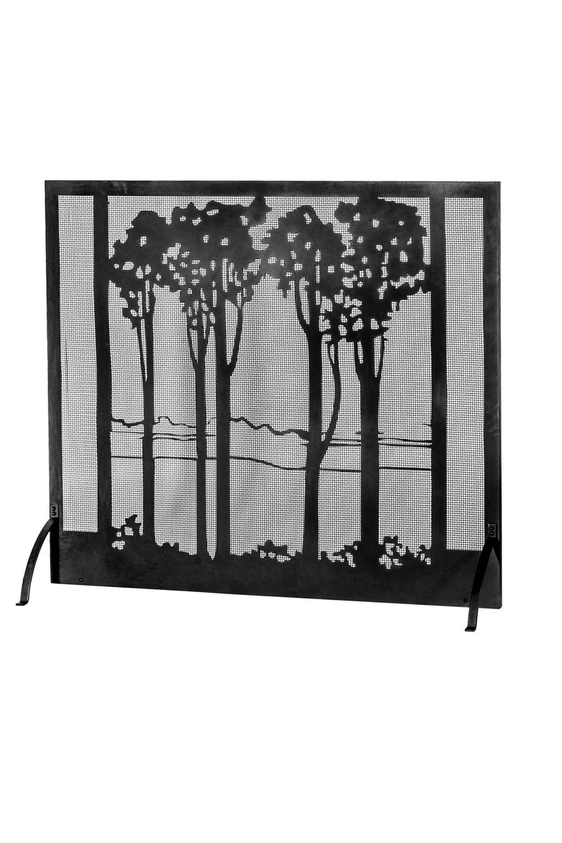 Meyda Tiffany 165940 Fireplace Screen, Black Metal