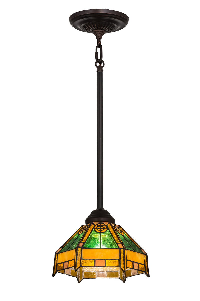 Meyda Tiffany 166018 8" Mini Pendant, Mahogany Bronze
