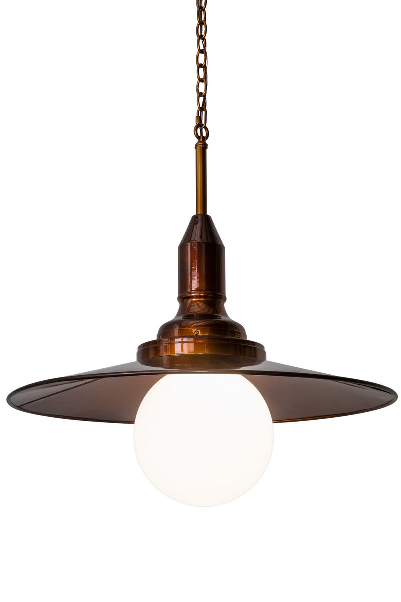 Meyda Tiffany 166792 One Light Pendant, Transparent Copper Over Extreme Chrome