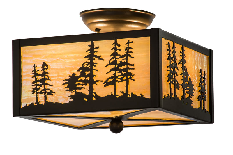 Meyda Tiffany 167261 Two Light Flushmount, Timeless Bronze