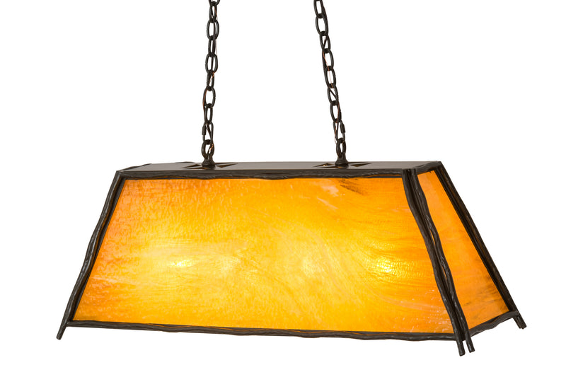 Meyda Tiffany 167544 Four Light Oblong Pendant, Timeless Bronze