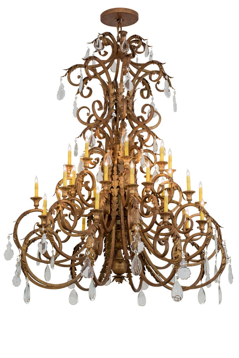 Meyda Tiffany 168059 32 Light Chandelier, Autumn Leaf