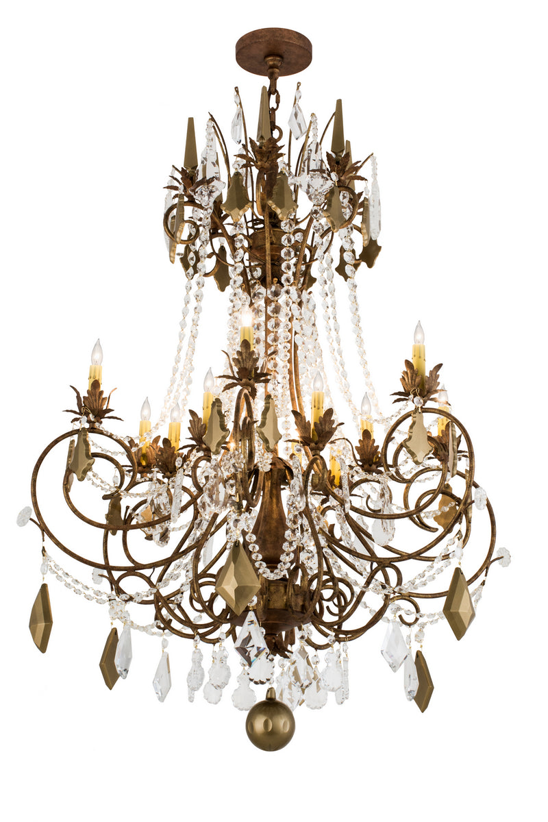 Meyda Tiffany 169774 12 Light Chandelier, Autumn Leaf