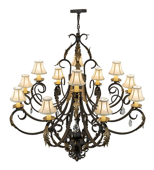 Meyda Tiffany 169781 12 Light Chandelier, Timeless Bronze Gold Accents
