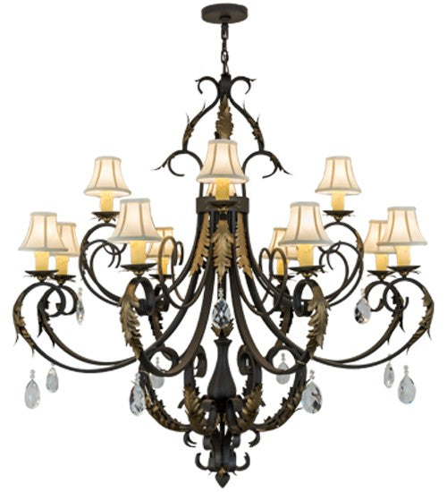 Meyda Tiffany 169781 12 Light Chandelier, Timeless Bronze Gold Accents