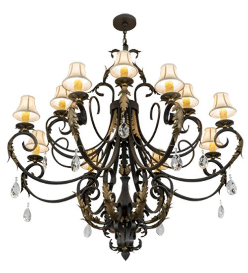 Meyda Tiffany 169781 12 Light Chandelier, Timeless Bronze Gold Accents