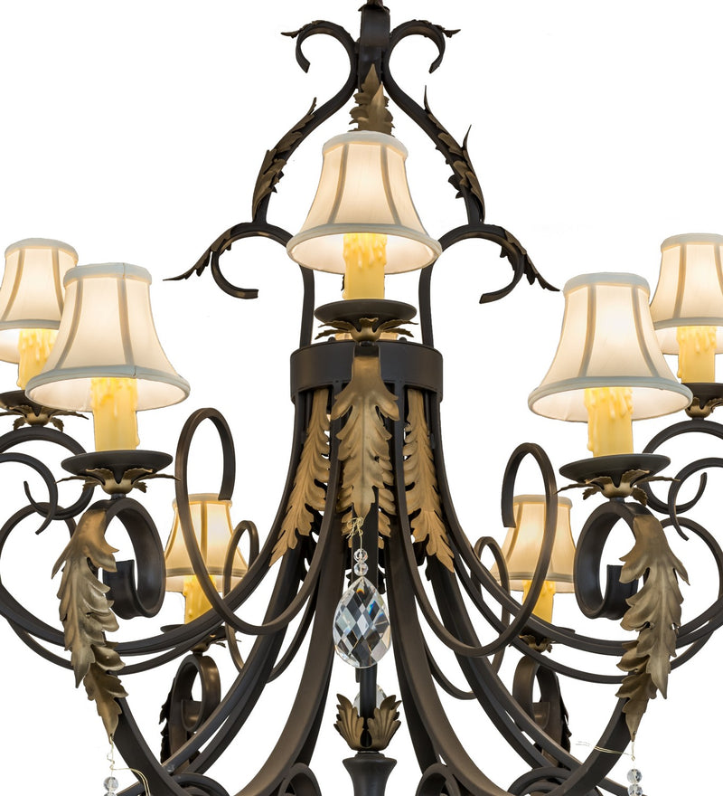 Meyda Tiffany 169781 12 Light Chandelier, Timeless Bronze Gold Accents