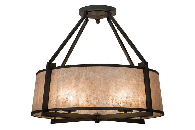 Meyda Tiffany 170599 Four Light Semi-Flushmount, Wrought Iron