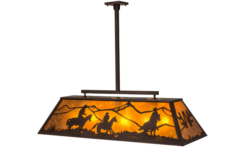Meyda Tiffany 171097 Nine Light Oblong Pendant, Mahogany Bronze
