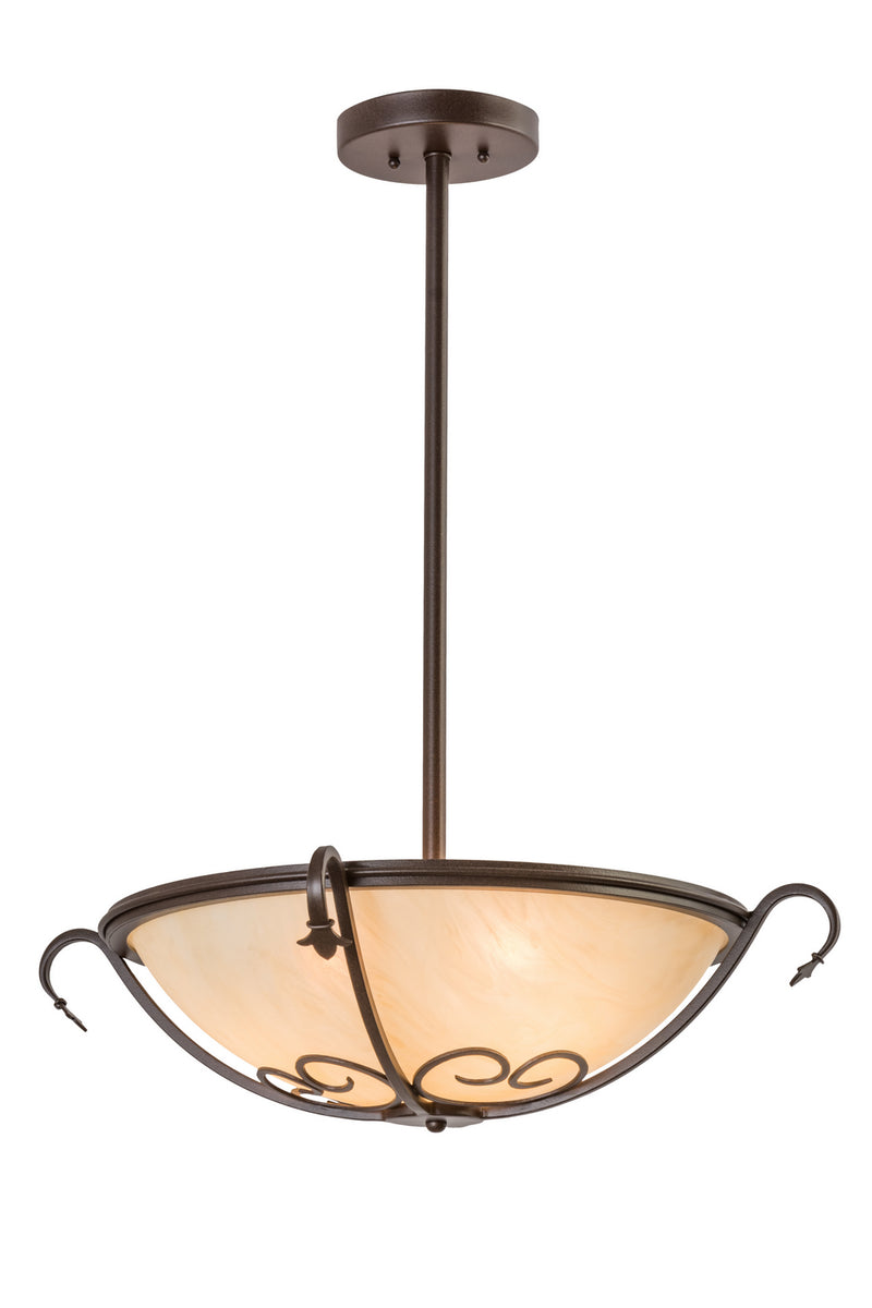 Meyda Tiffany 171477 Three Light Semi-Flushmount, Cafe Noir