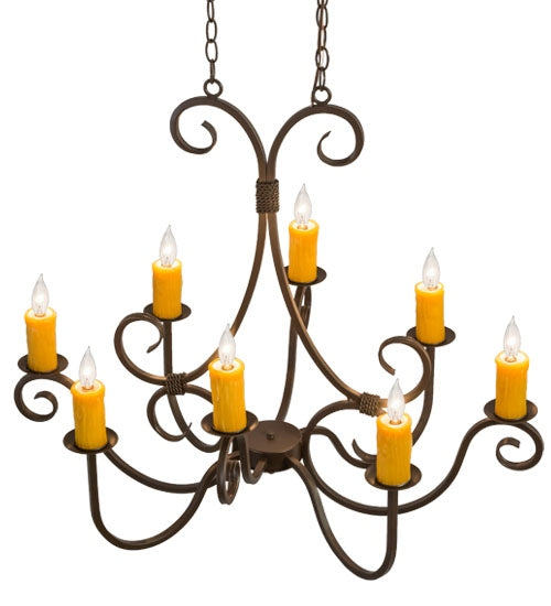 Meyda Tiffany 171478 Eight Light Chandelier, Cafe Noir