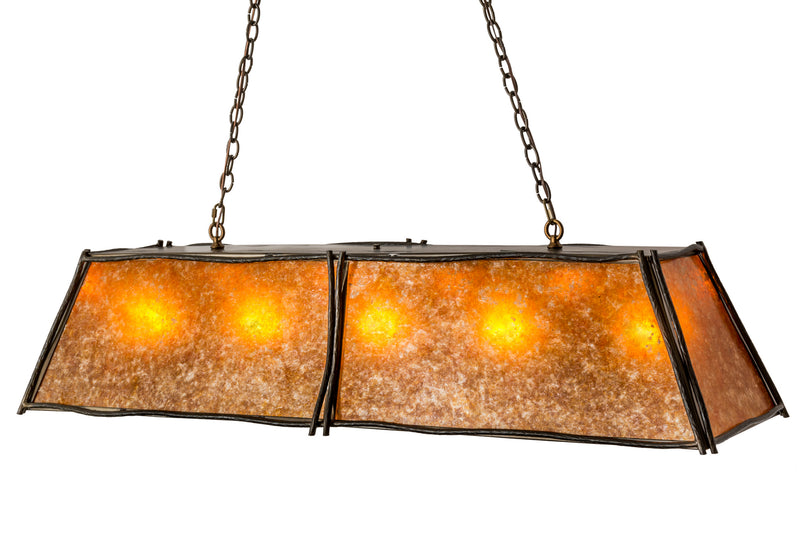 Meyda Tiffany 172116 Five Light Oblong Pendant, Antique Copper