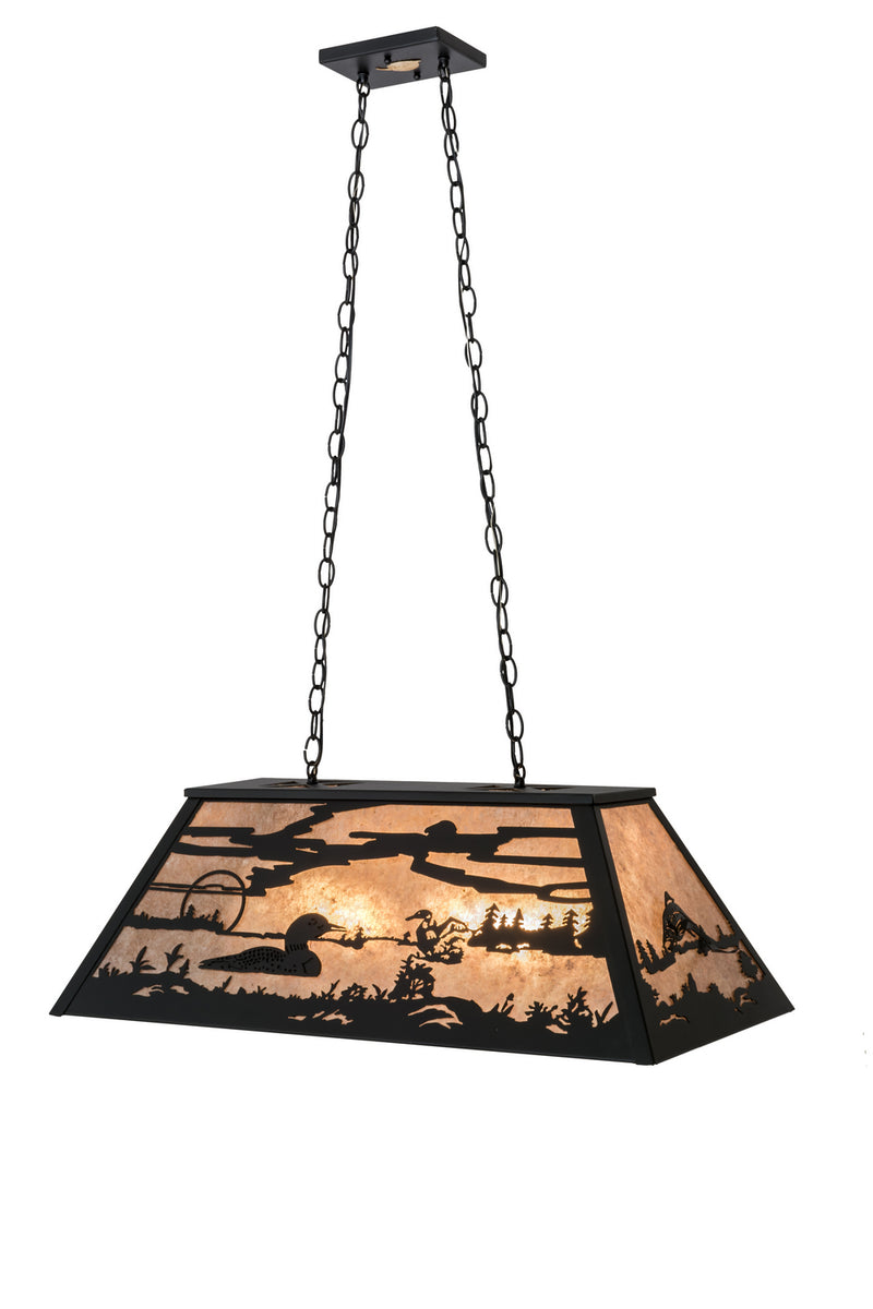 Meyda Tiffany 172280 Six Light Oblong Pendant, Textured Black