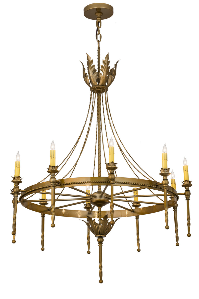 Meyda Tiffany 172362 Ten Light Chandelier, Buttered Brass