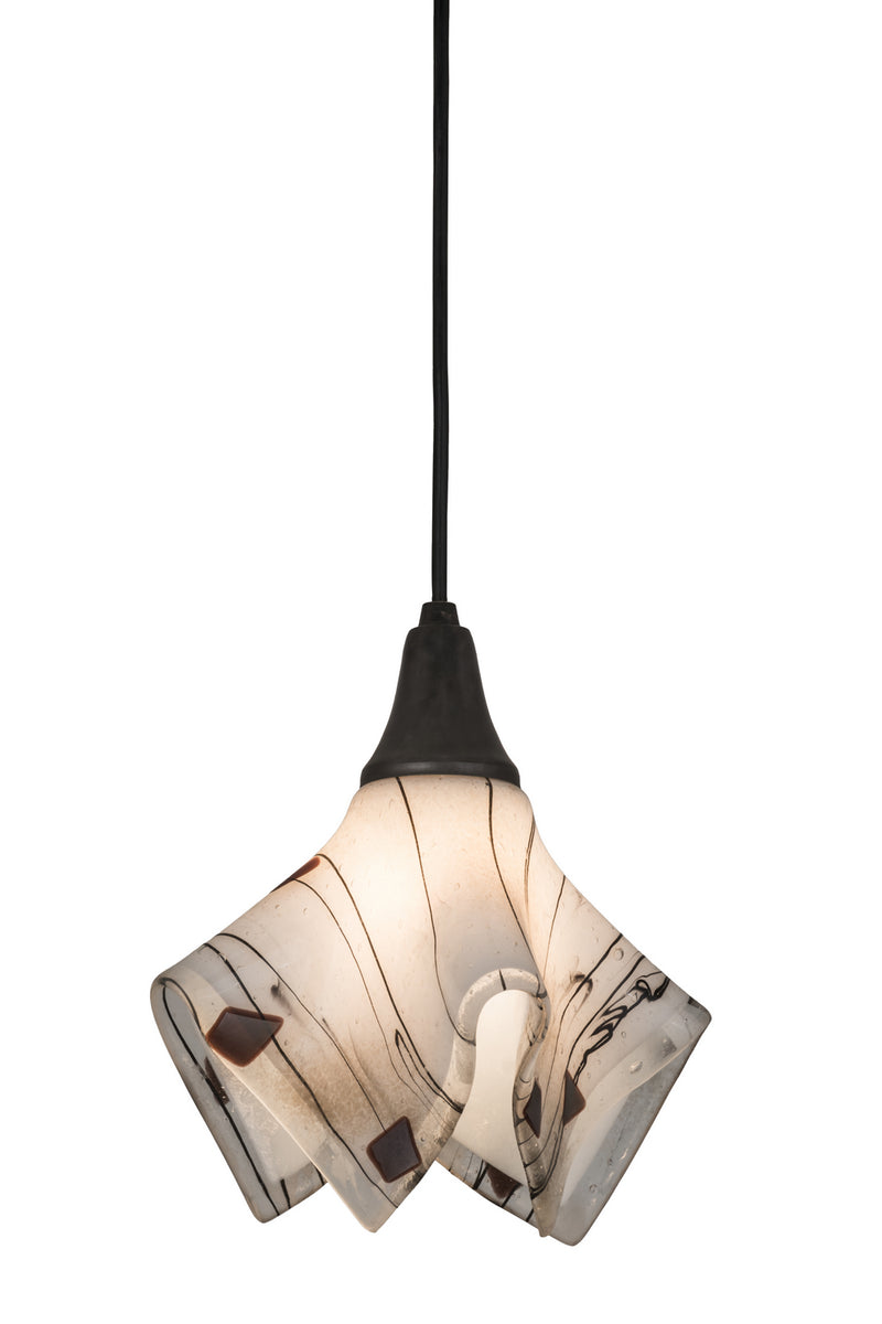 Meyda Tiffany 172636 One Light Pendant, Black Metal,Craftsman Brown