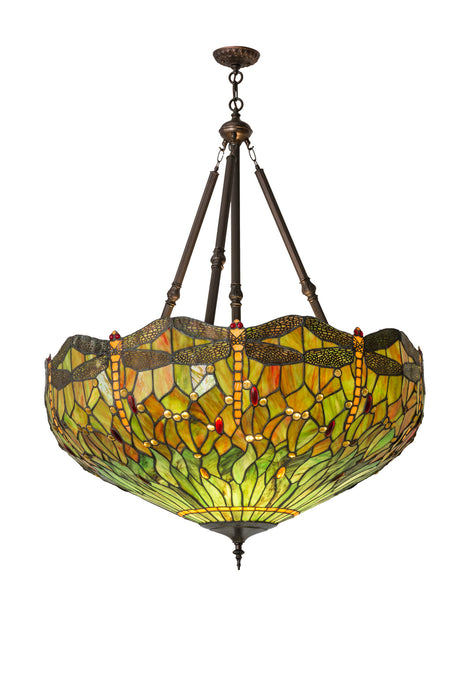 Meyda Tiffany 172706 Four Light Inverted Pendant, Antique