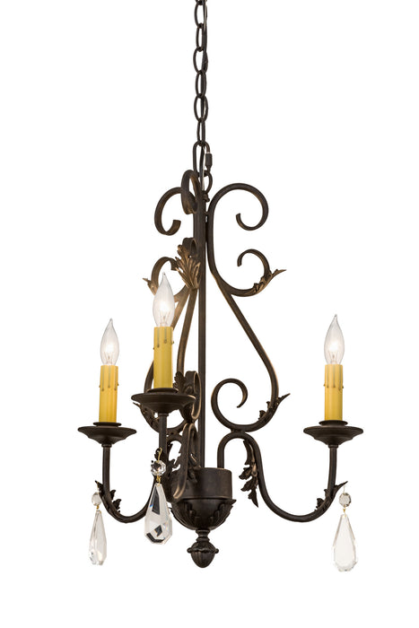 Meyda Tiffany 173174 Three Light Chandelier, Chestnut