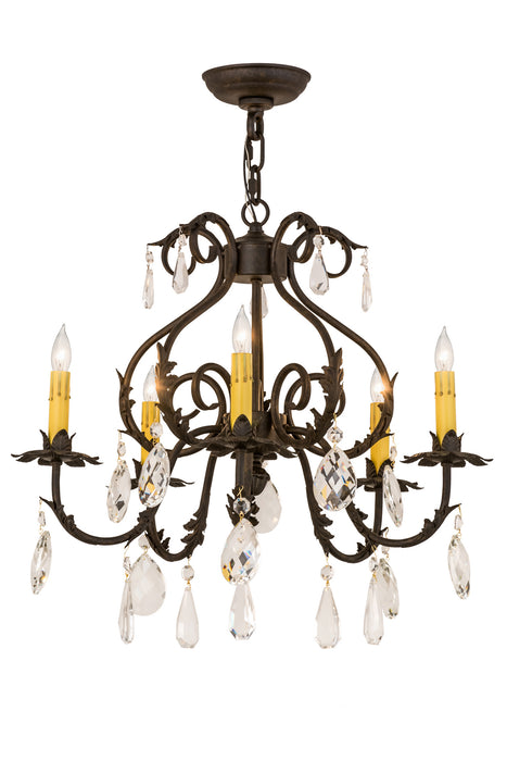 Meyda Tiffany 173175 Five Light Chandelier, Chestnut