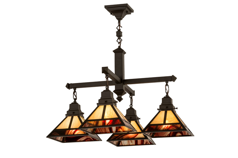 Meyda Tiffany 173176 Four Light Chandelier, Craftsman Brown,Timeless Bronze
