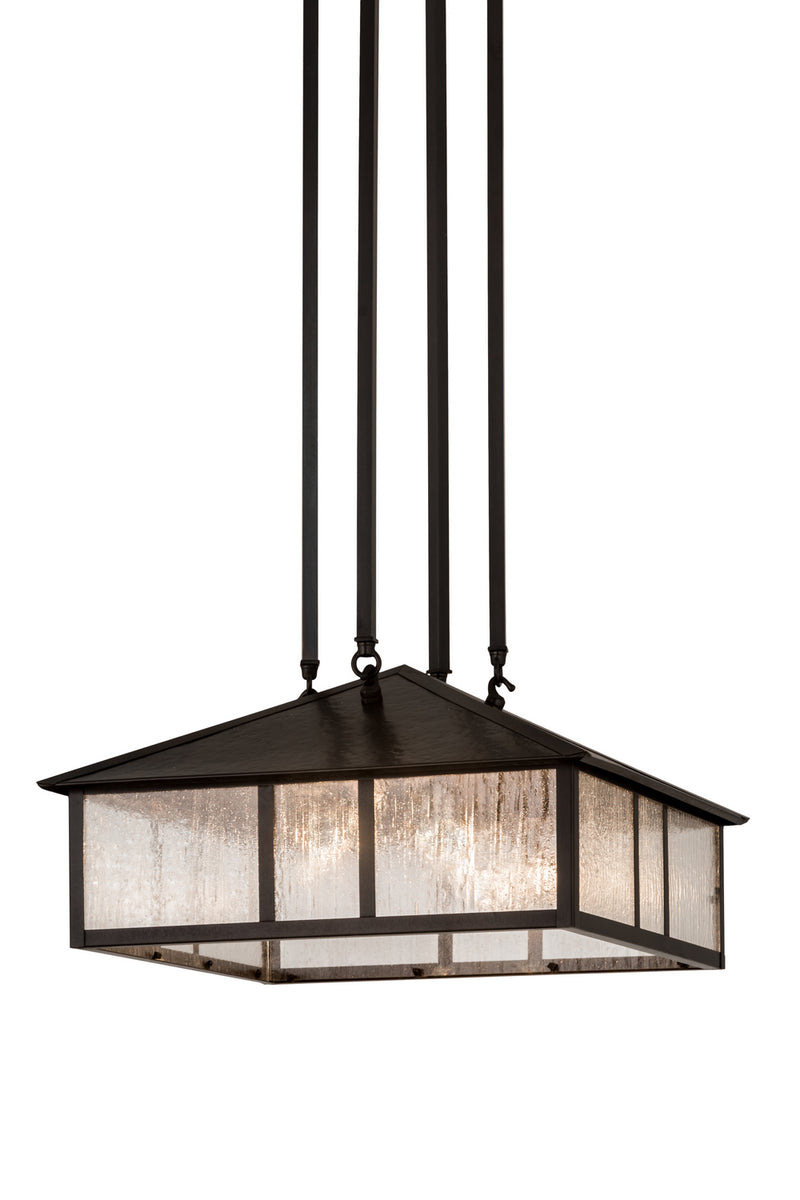 Meyda Tiffany 173208 Three Light Pendant, Craftsman Brown