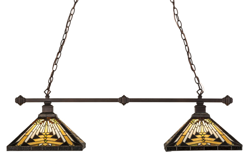 Meyda Tiffany 173274 Two Light Island Pendant, Mahogany Bronze