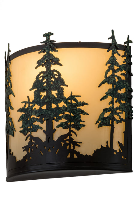Meyda Tiffany 173383 Two Light Wall Sconce, Timeless Bronze/Green Trees