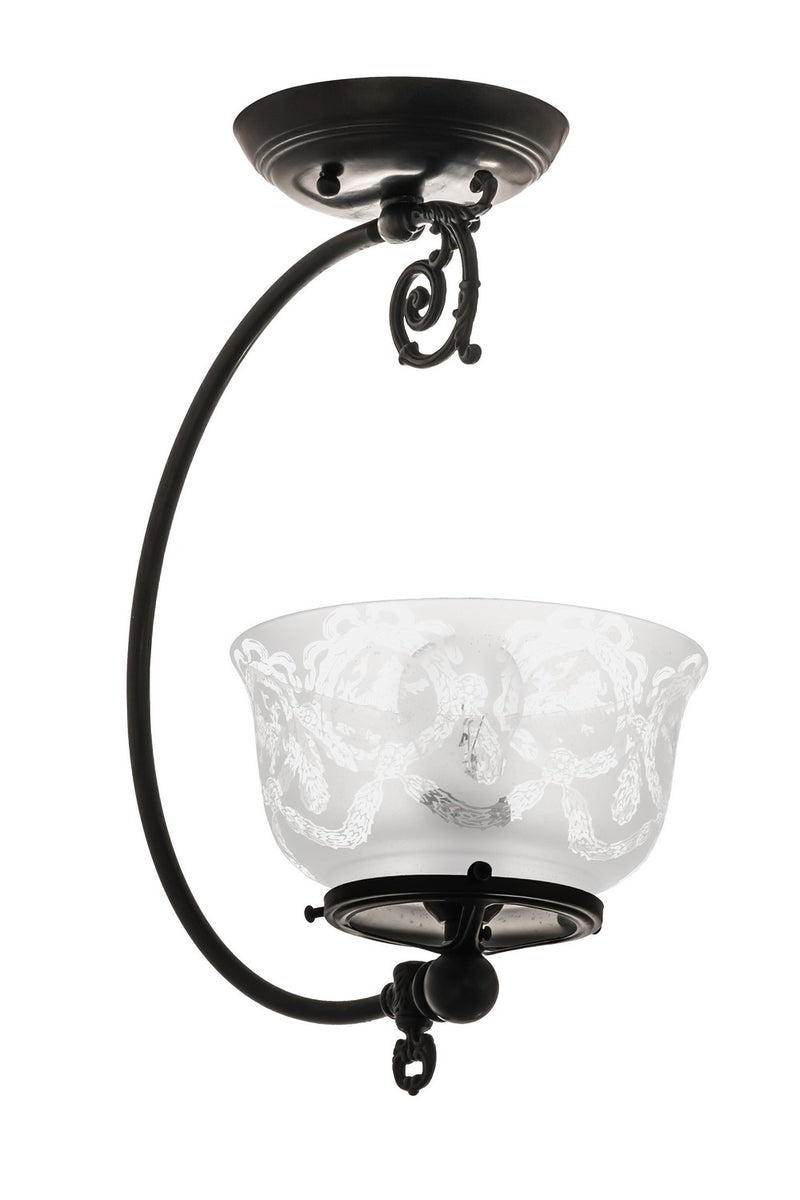 Meyda Tiffany 173449 One Light Semi-Flushmount, Craftsman Brown