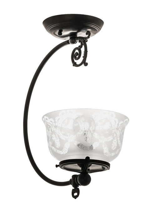Meyda Tiffany 173449 One Light Semi-Flushmount, Craftsman Brown