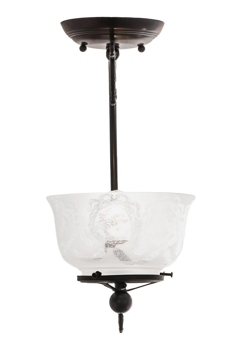 Meyda Tiffany 173449 One Light Semi-Flushmount, Craftsman Brown