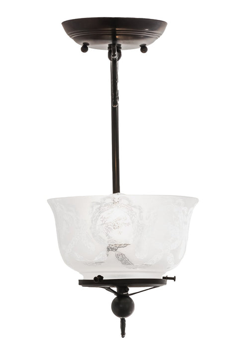 Meyda Tiffany 173449 One Light Semi-Flushmount, Craftsman Brown