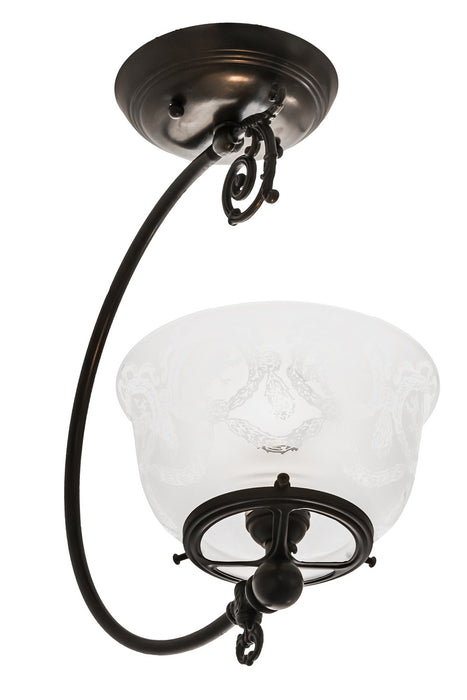 Meyda Tiffany 173449 One Light Semi-Flushmount, Craftsman Brown