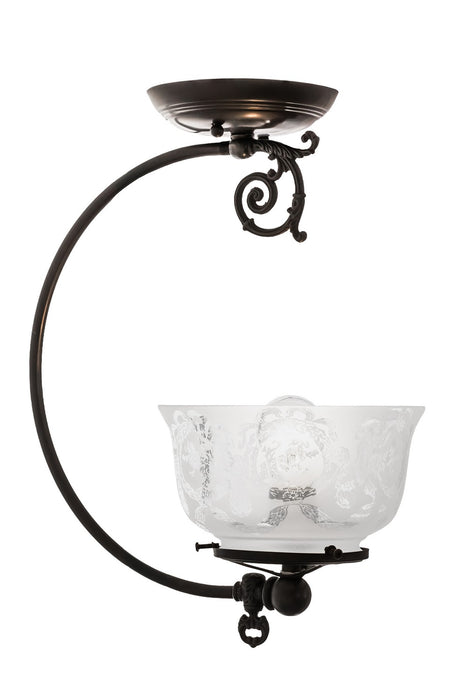 Meyda Tiffany 173449 One Light Semi-Flushmount, Craftsman Brown