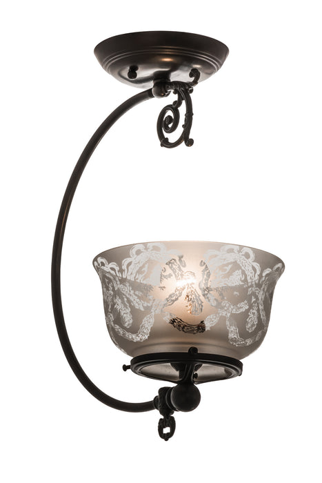 Meyda Tiffany 173449 One Light Semi-Flushmount, Craftsman Brown