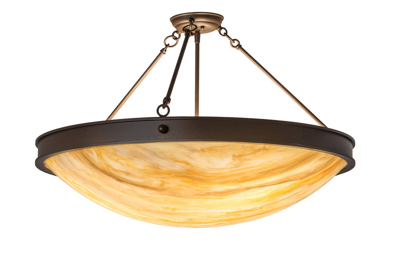 Meyda Tiffany 173512 Three Light Semi-Flushmount, Cafe Noir